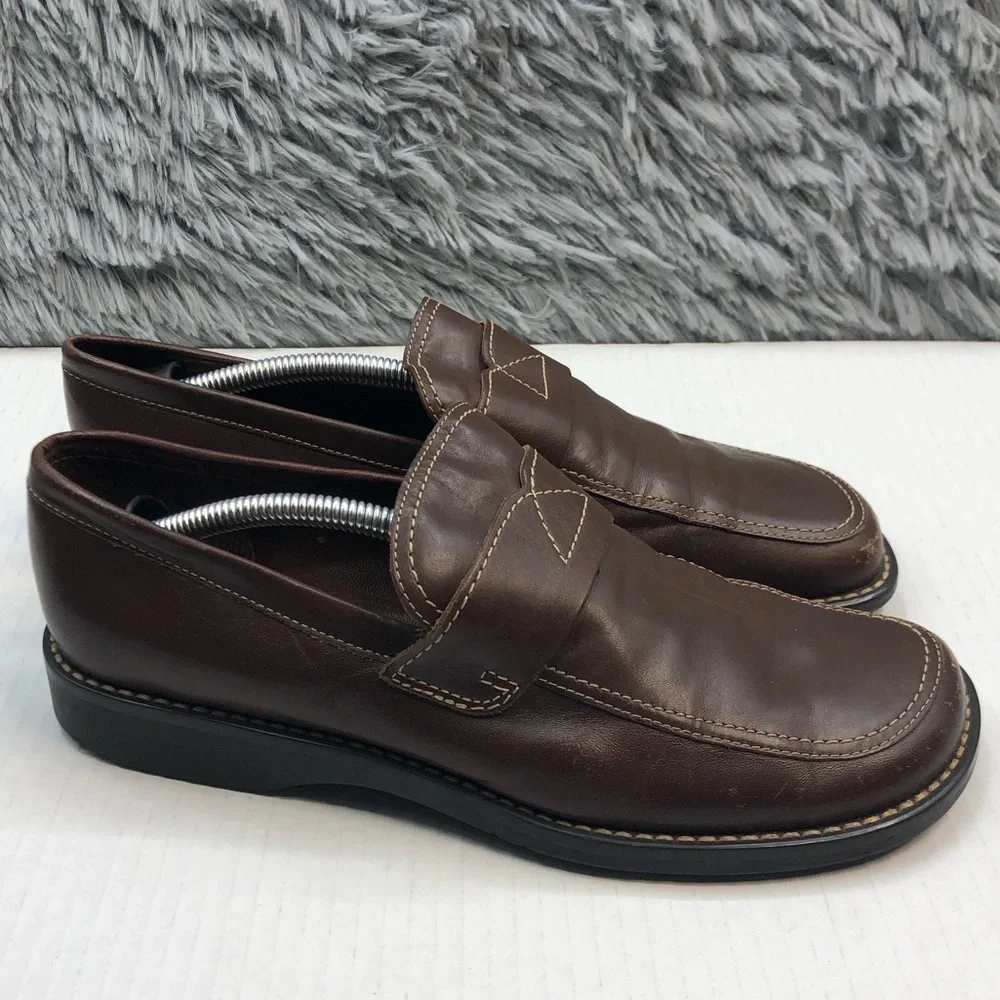 Franco Sarto Loafers Womens 8.5 Leather Upper Slip On Brown